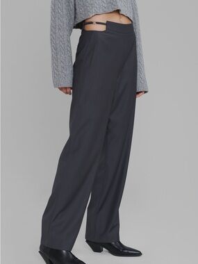 Frankie Shop Louise Cut Out Trousers Charcoal Gray Women’s Size L